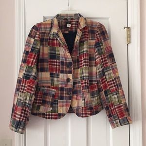 J. Crew Classic madras patchwork blazer